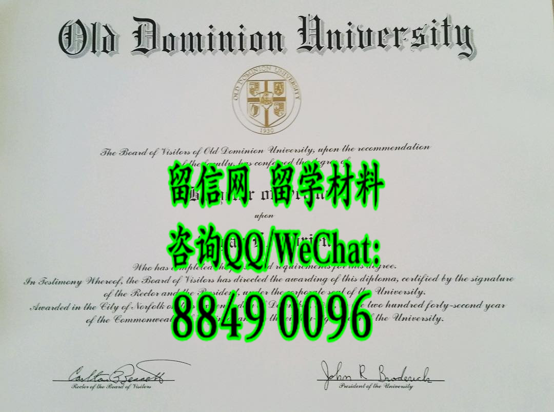 Old Dominion University diploma certificate，美国欧道明大学毕业证文凭