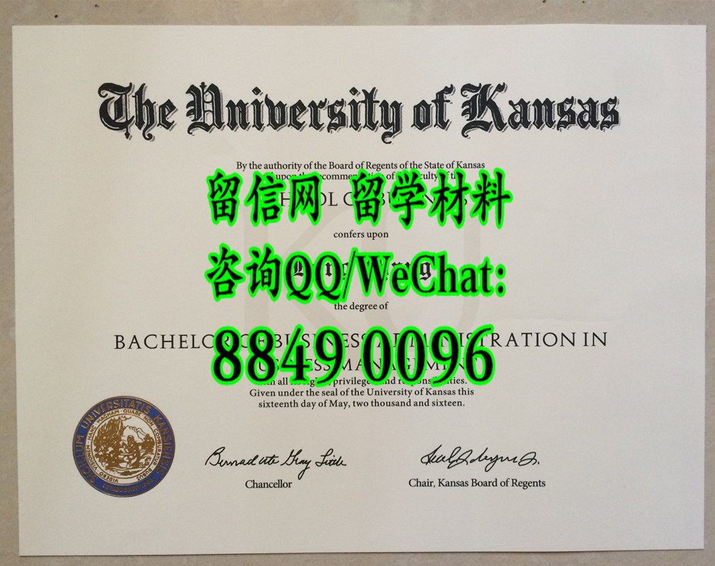 美国堪萨斯大学毕业证实拍，University of Kansas diploma certificate