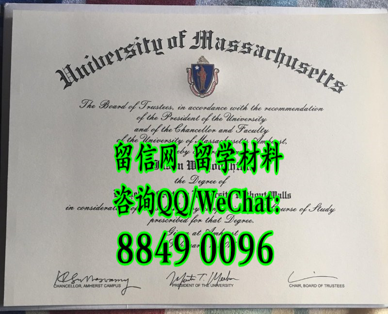 美国马萨诸塞大学安姆斯特分校毕业证文凭，University of Massachusetts Amherst diploma certificate